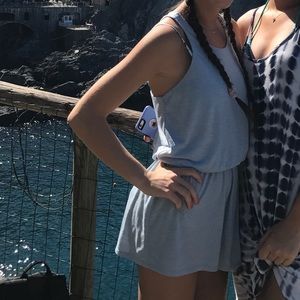 Blue romper with detailed back